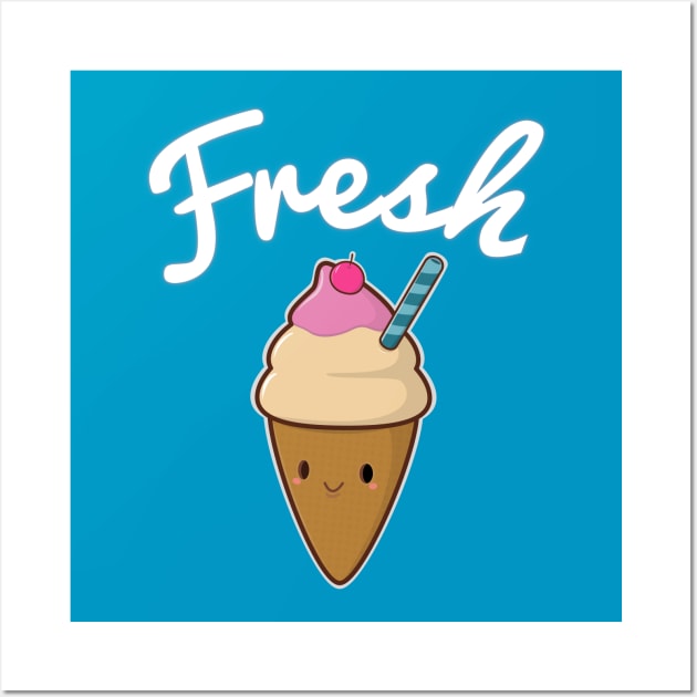 Cute Fresh Ice Cream T-Shirt Wall Art by happinessinatee